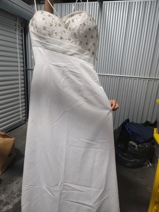 Jovani Dresses & Skirts - Jovani White Strapless Gown with Gold Beaded Bodice